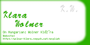 klara wolner business card